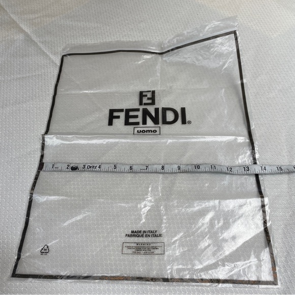 Fendi Uomo 2 Empty Clear Plastic Bag Store Storage - Picture 8 of 8
